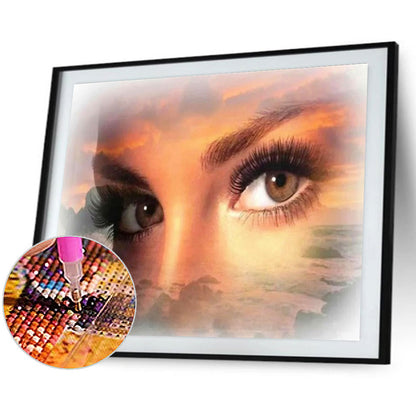 Woman Eyes - Full Square Drill Diamond Painting 40*30CM