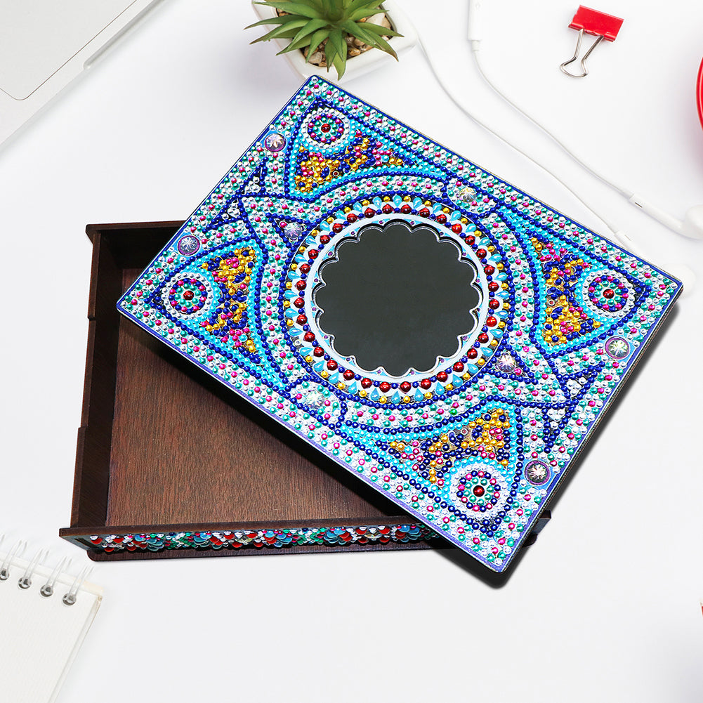 Classic Mandala Style Storage Box Fragmented Ornament Cosmetics Collection