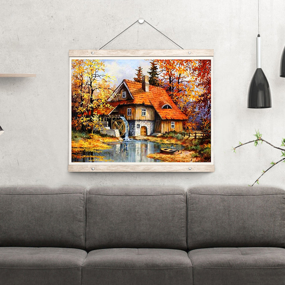 Autumn Forest Scenery - Full Square Drill Diamond Painting 40*30CM