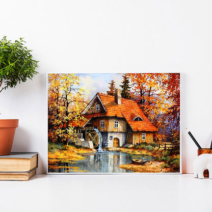 Autumn Forest Scenery - Full Square Drill Diamond Painting 40*30CM