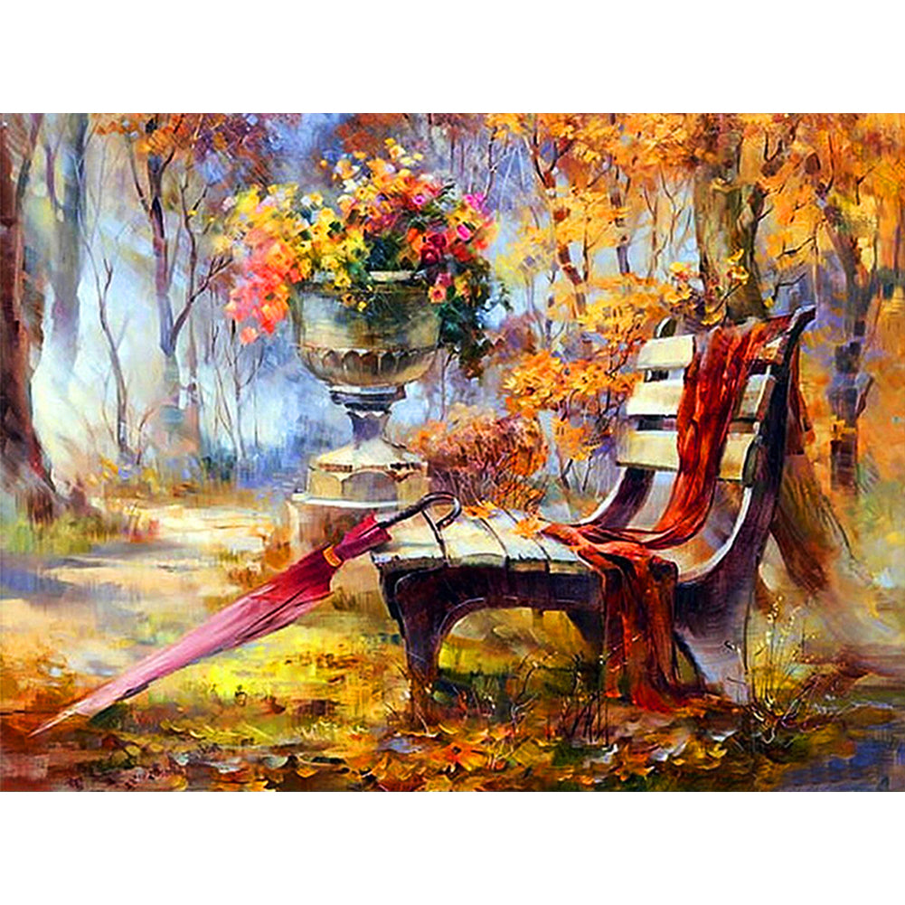 Autumn Forest Scenery - Full Square Drill Diamond Painting 40*30CM