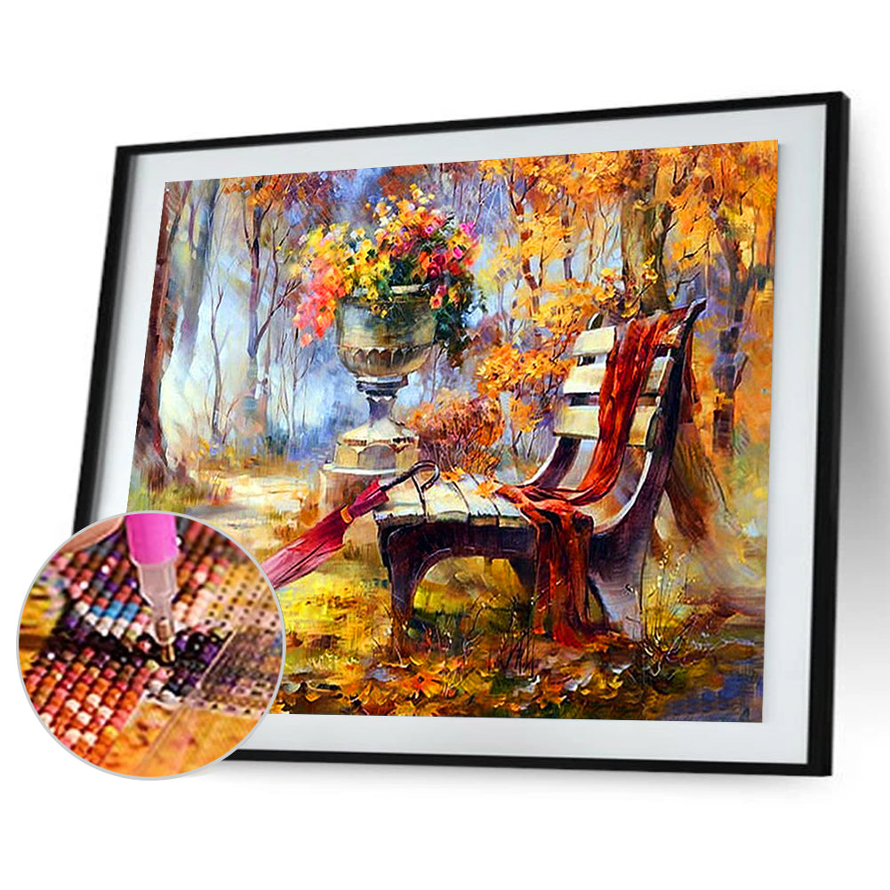 Autumn Forest Scenery - Full Square Drill Diamond Painting 40*30CM