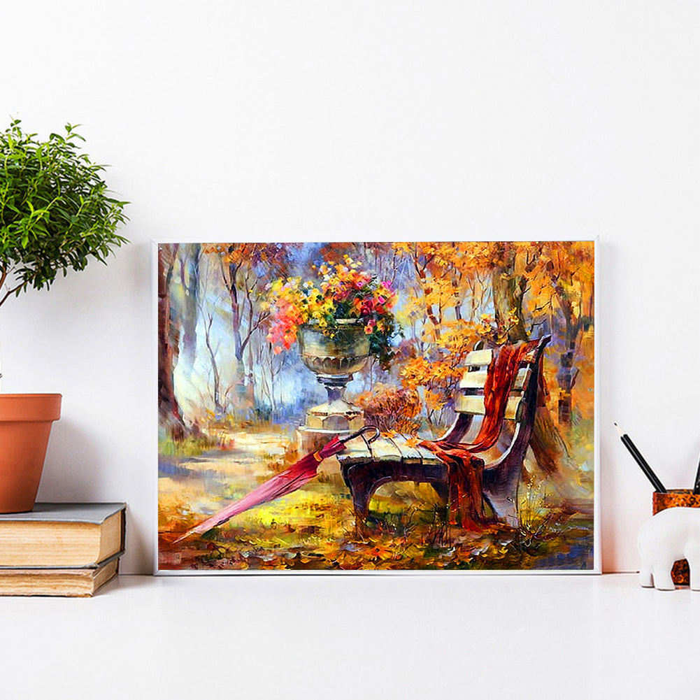 Autumn Forest Scenery - Full Square Drill Diamond Painting 40*30CM