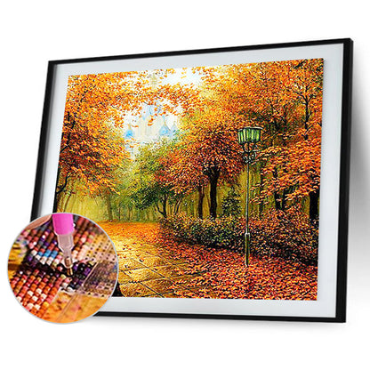 Autumn Forest Scenery - Full Square Drill Diamond Painting 40*30CM