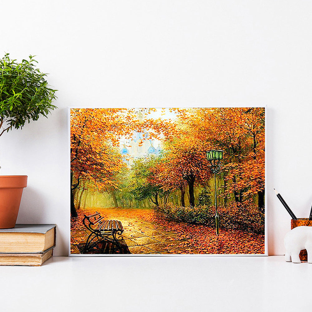 Autumn Forest Scenery - Full Square Drill Diamond Painting 40*30CM