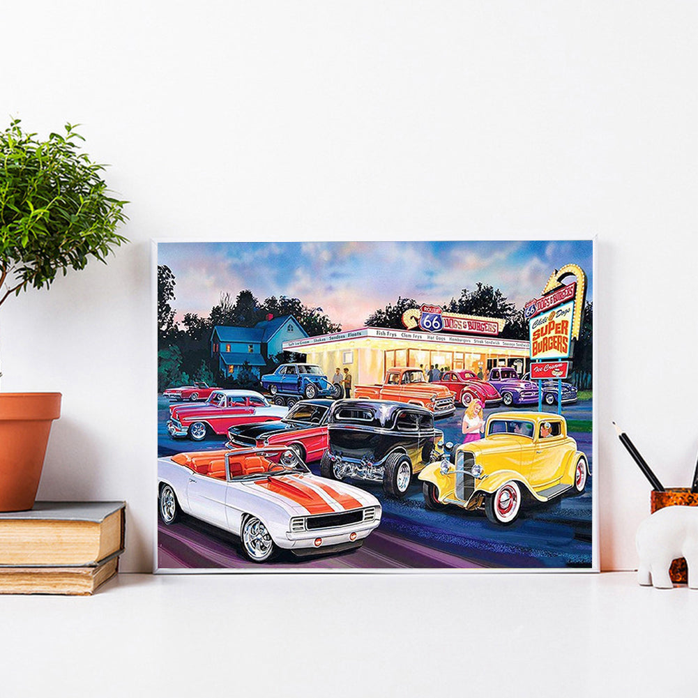 Route 66 - Full Square Drill Diamond Painting 40*30CM