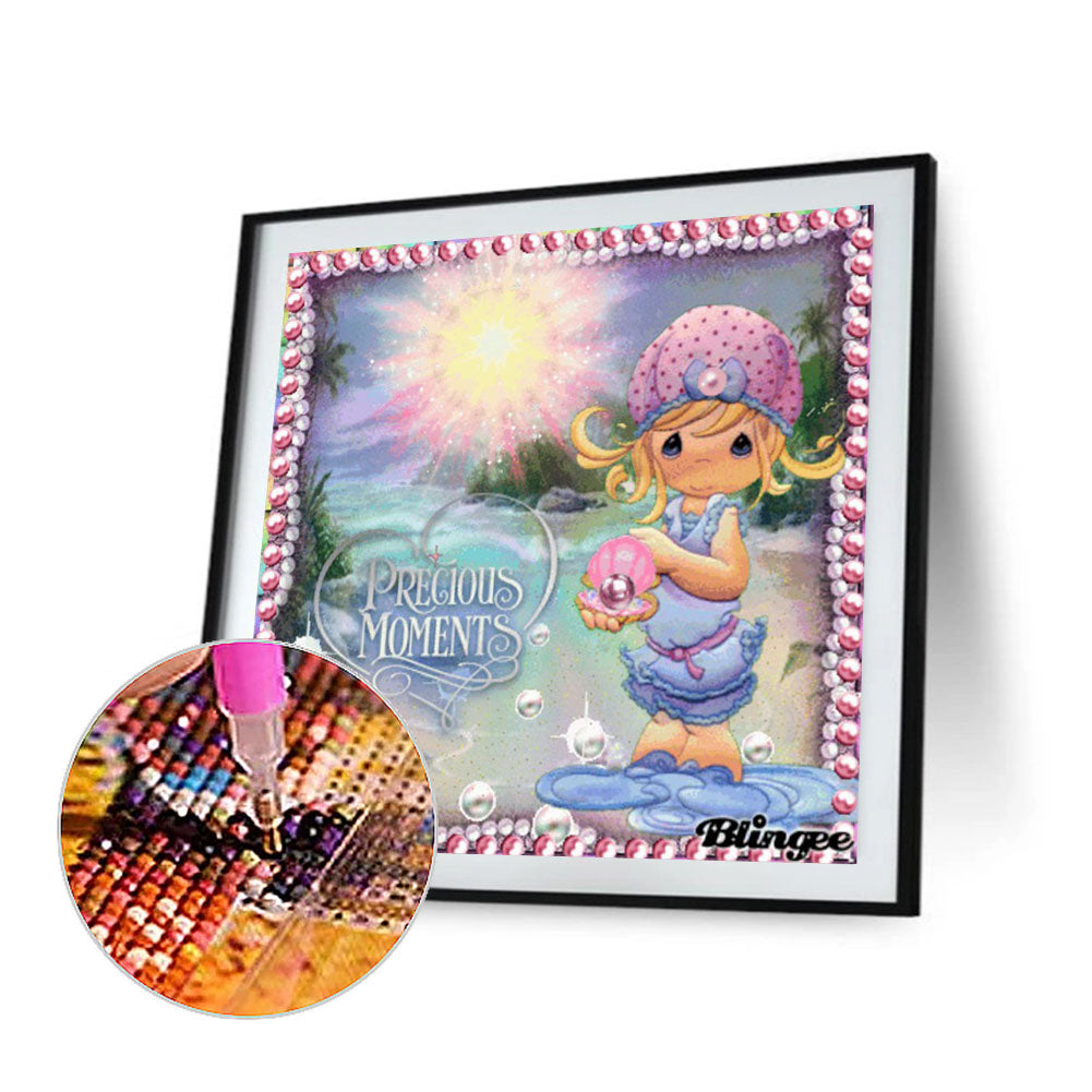 Sunny Beach Girl - Full Round Drill Diamond Painting 40*40CM