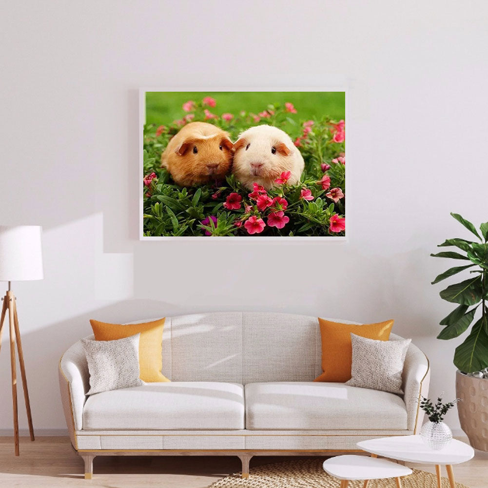 Two Guinea Pigs - Full Round Drill Diamond Painting 40*30CM