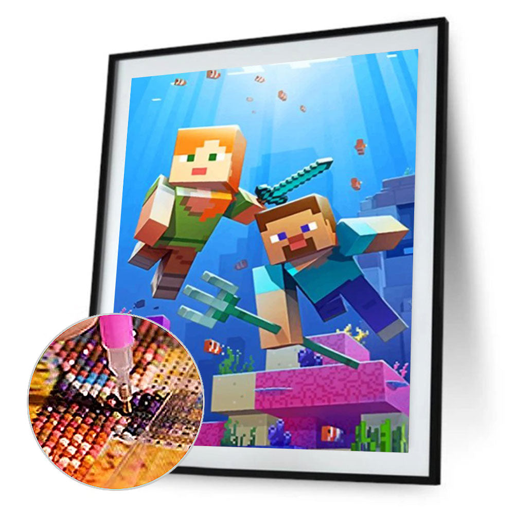 Computer Games - Minecraft - Full Round Drill Diamond Painting 30*40CM