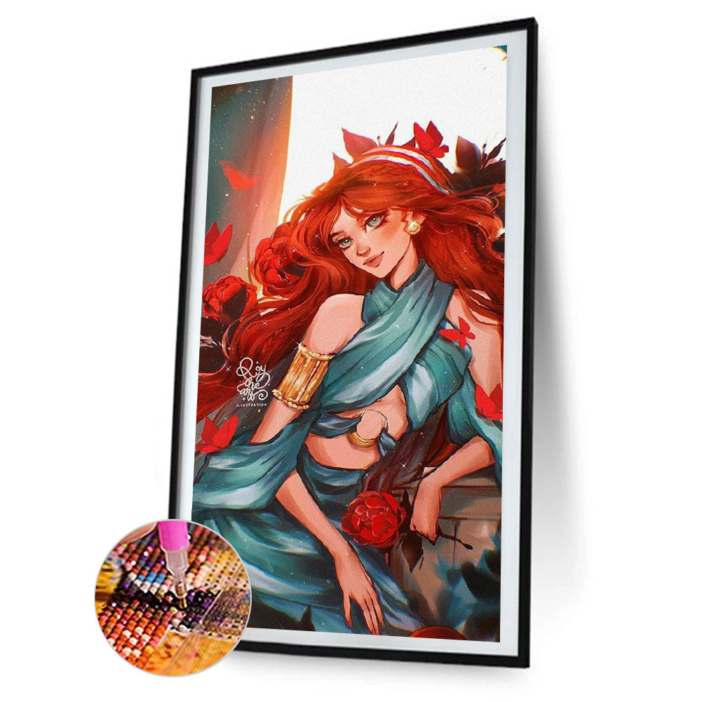 Redhead Girl - Full Round Drill Diamond Painting 30*70CM