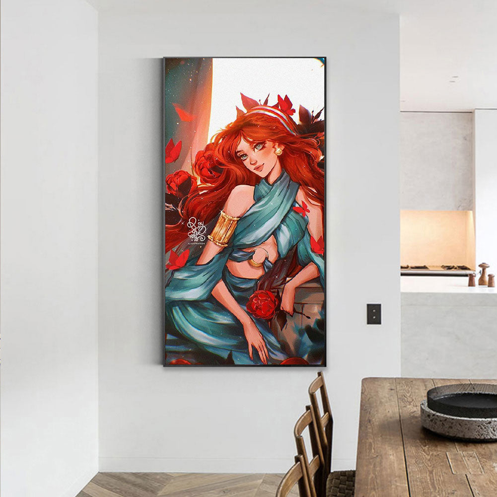 Redhead Girl - Full Round Drill Diamond Painting 30*70CM