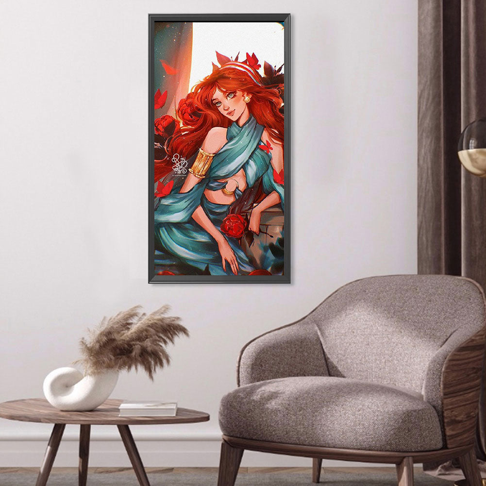 Redhead Girl - Full Round Drill Diamond Painting 30*70CM