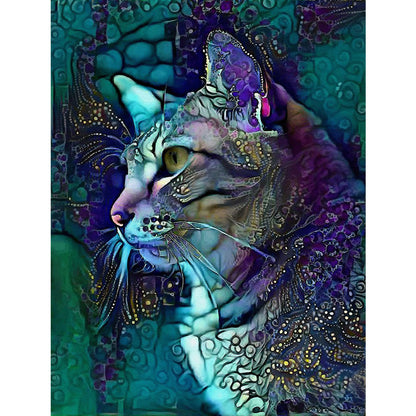 Psychedelic Cat - Full Round Drill Diamond Painting 40*50CM