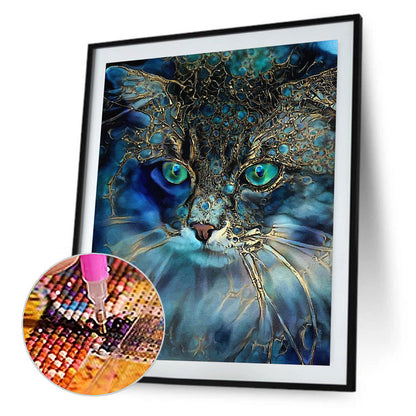 Psychedelic Cat - Full Round Drill Diamond Painting 40*50CM