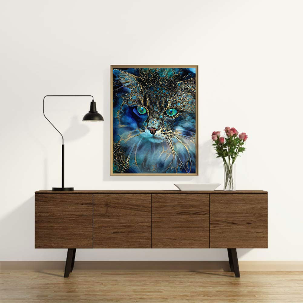 Psychedelic Cat - Full Round Drill Diamond Painting 40*50CM