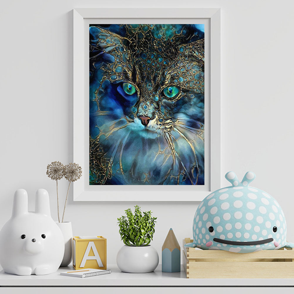 Psychedelic Cat - Full Round Drill Diamond Painting 40*50CM