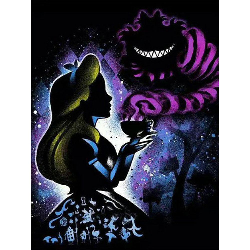 Disney Princess Silhouette - Full Round Drill Diamond Painting 50*60CM