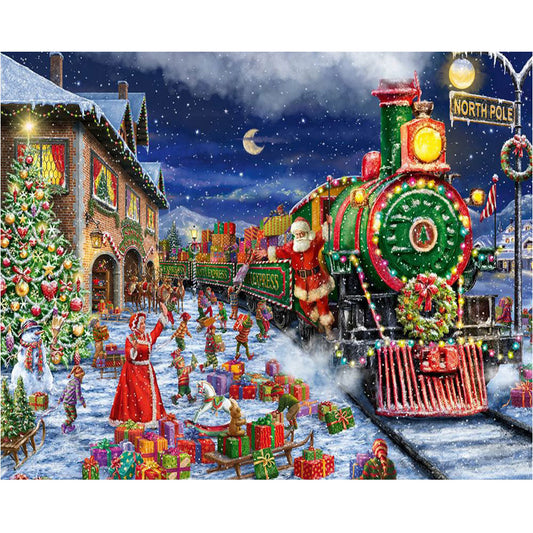 Christmas Train - Full Round Drill Diamond Painting 50*40CM