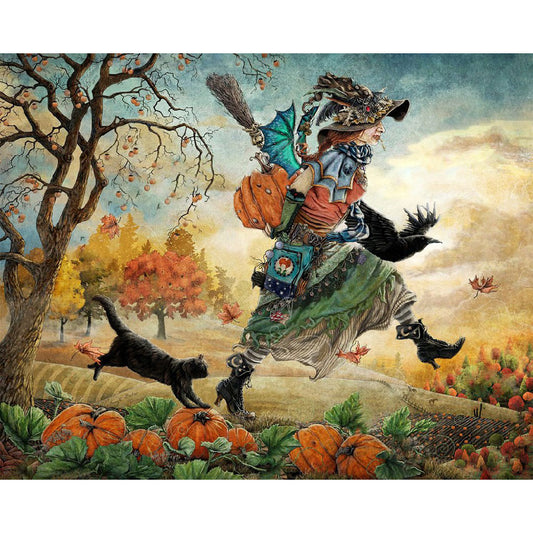 Walking Witch - Full Square Drill Diamond Painting 40*30CM
