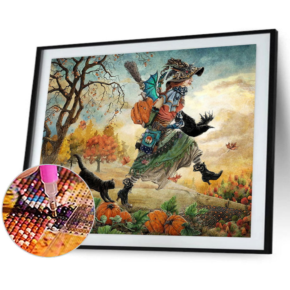 Walking Witch - Full Square Drill Diamond Painting 40*30CM