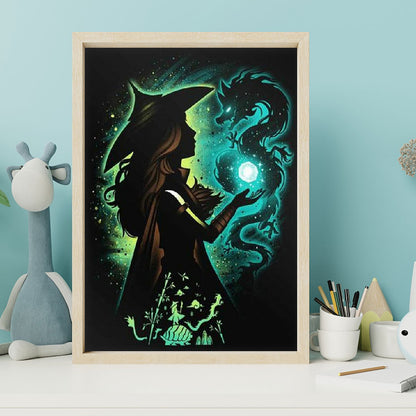 Princess Silhouette Wearing Witch Hat - Full Square Drill Diamond Painting 40*50CM