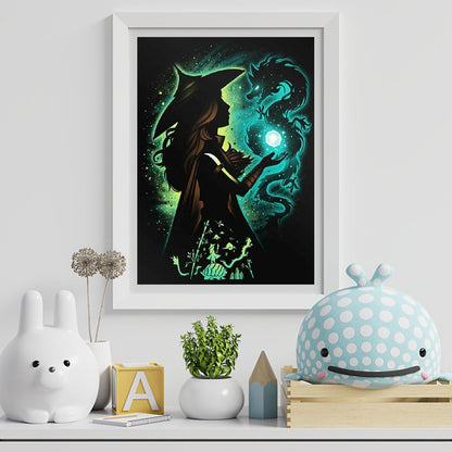 Princess Silhouette Wearing Witch Hat - Full Square Drill Diamond Painting 40*50CM