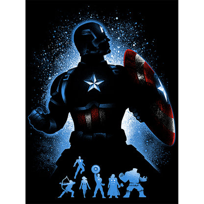 Captain America Silhouette - Full Round Drill Diamond Painting 30*40CM