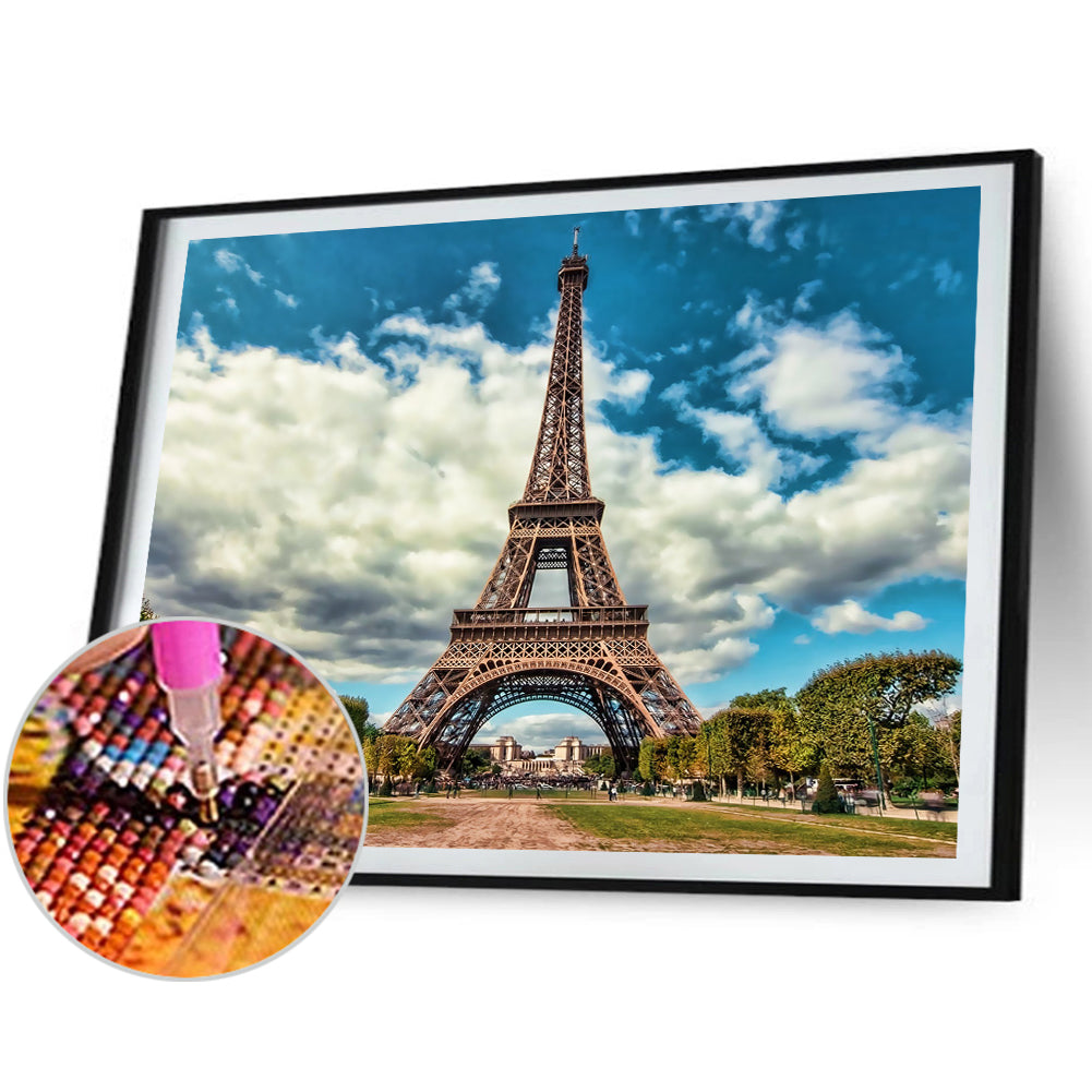Eiffel Tower - Full Round Drill Diamond Painting 40*30CM