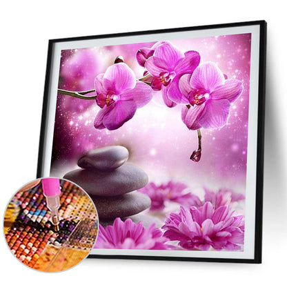 Phalaenopsis Zen Stone - Full Round Drill Diamond Painting 40*40CM