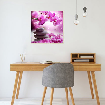 Phalaenopsis Zen Stone - Full Round Drill Diamond Painting 40*40CM