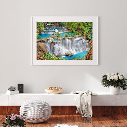 Forest Waterfall - Full Round Drill Diamond Painting 60*50CM