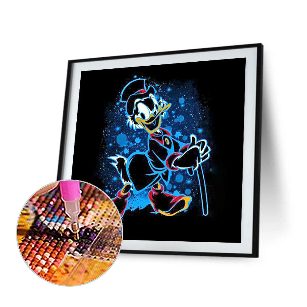 Cartoon Silhouette Donald Duck - Full Round Drill Diamond Painting 50*50CM