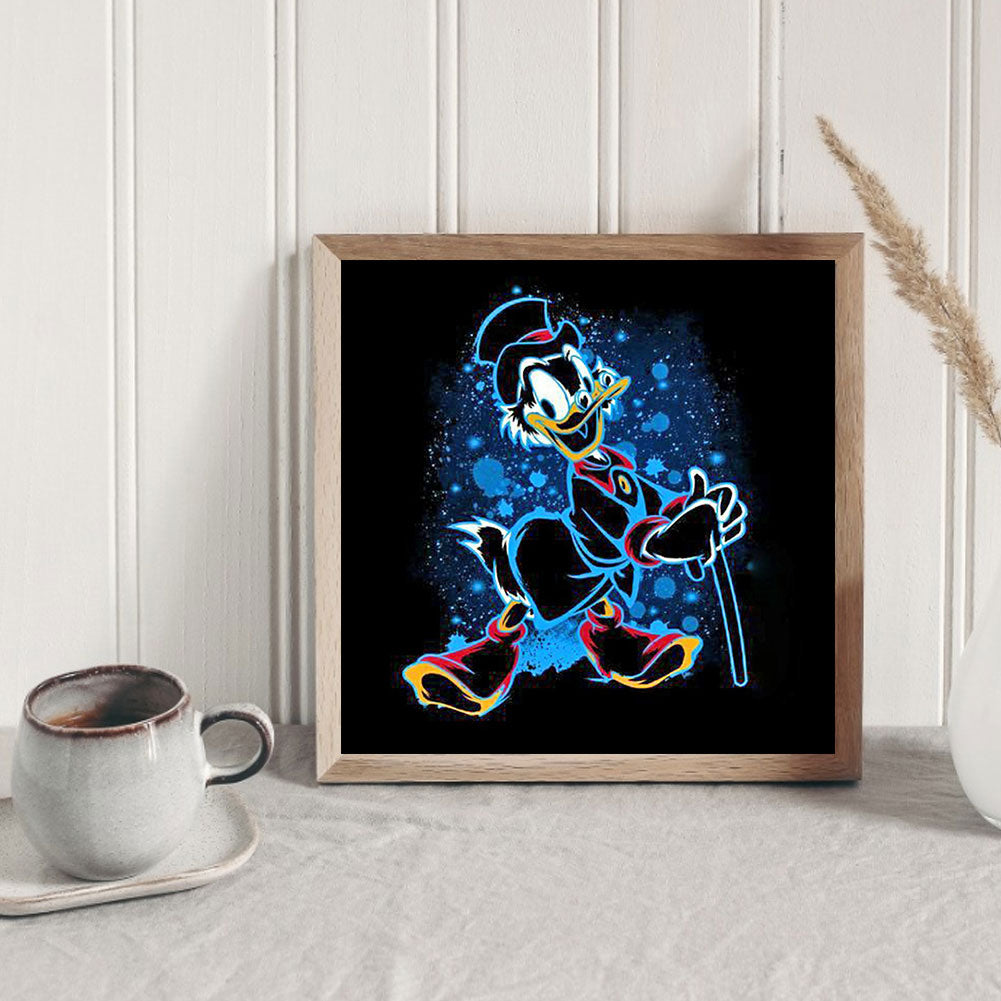 Cartoon Silhouette Donald Duck - Full Round Drill Diamond Painting 50*50CM