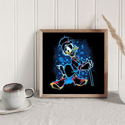 Cartoon Silhouette Donald Duck - Full Round Drill Diamond Painting 50*50CM