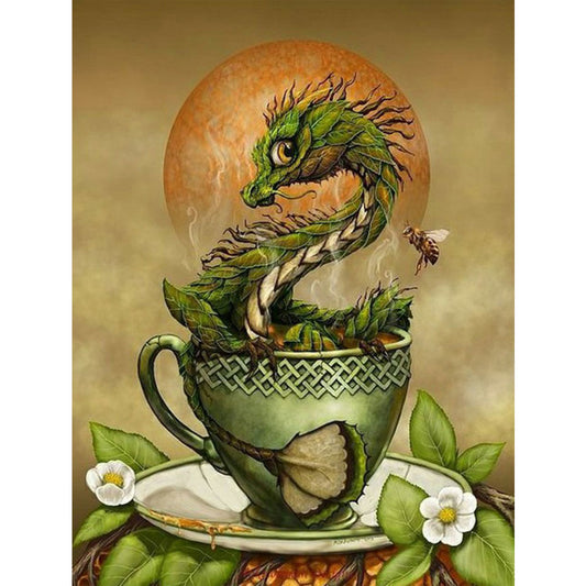 Dragon Tea Art Abstract - Full Round Drill Diamond Painting 50*60CM