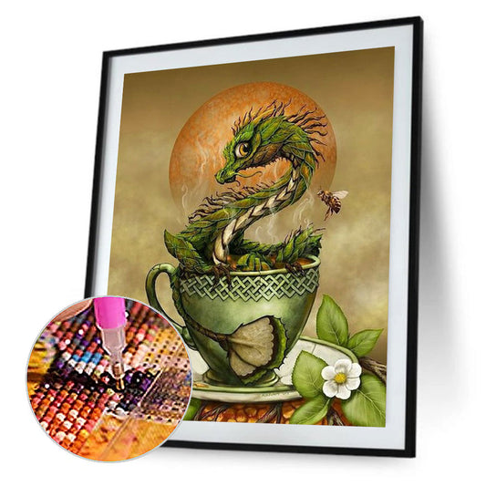 Dragon Tea Art Abstract - Full Round Drill Diamond Painting 50*60CM