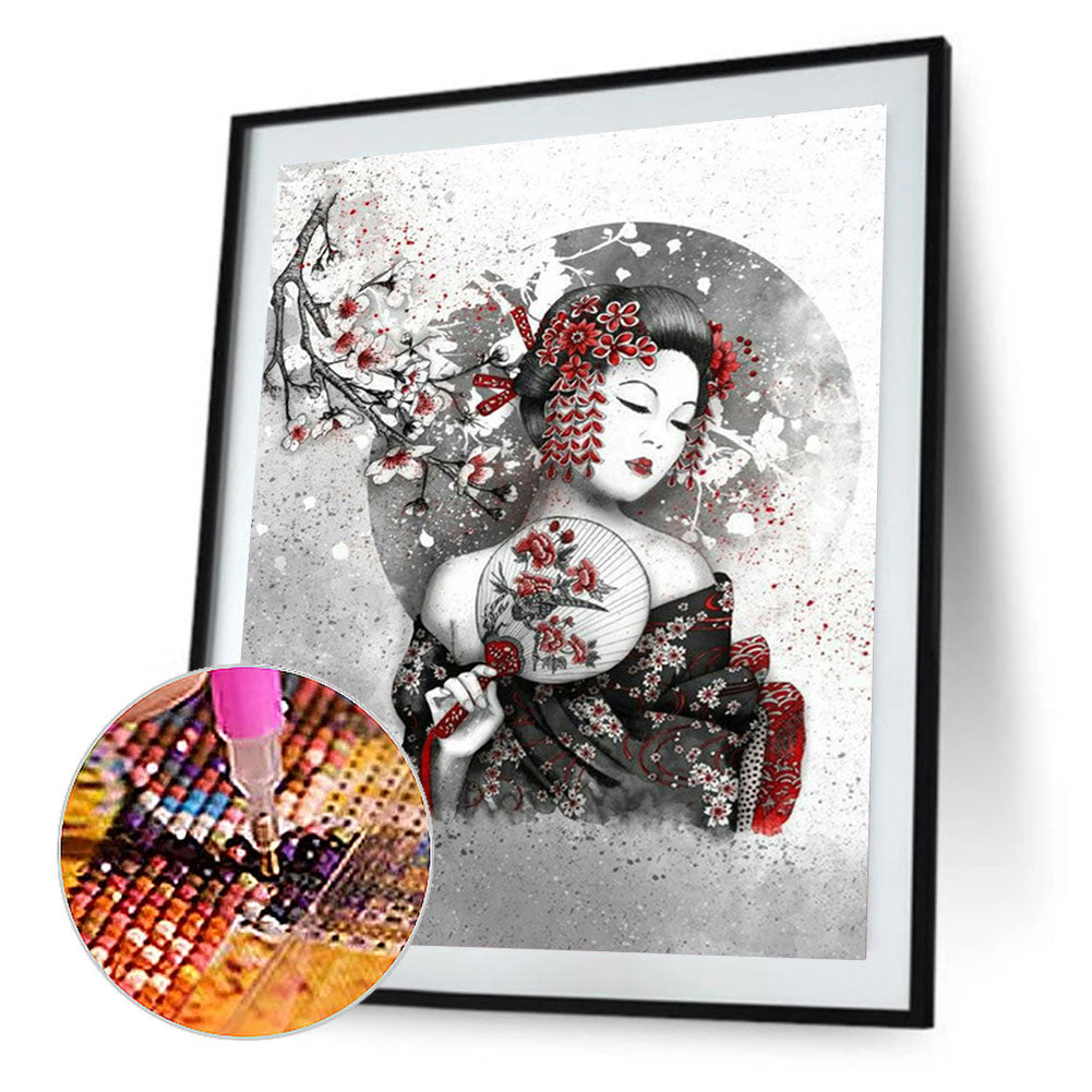 Japanese Geisha - Full Round Drill Diamond Painting 30*40CM
