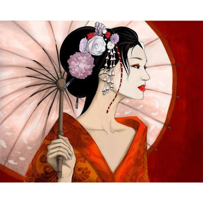 Japanese Woman - Full Round Drill Diamond Painting 40*30CM