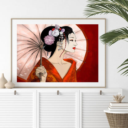 Japanese Woman - Full Round Drill Diamond Painting 40*30CM