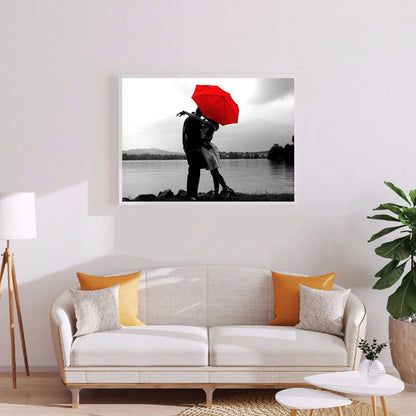 Couple Kissing By The Lake - Full Round Drill Diamond Painting 40*30CM