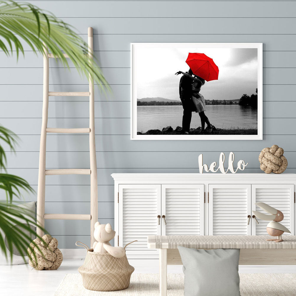 Couple Kissing By The Lake - Full Round Drill Diamond Painting 40*30CM