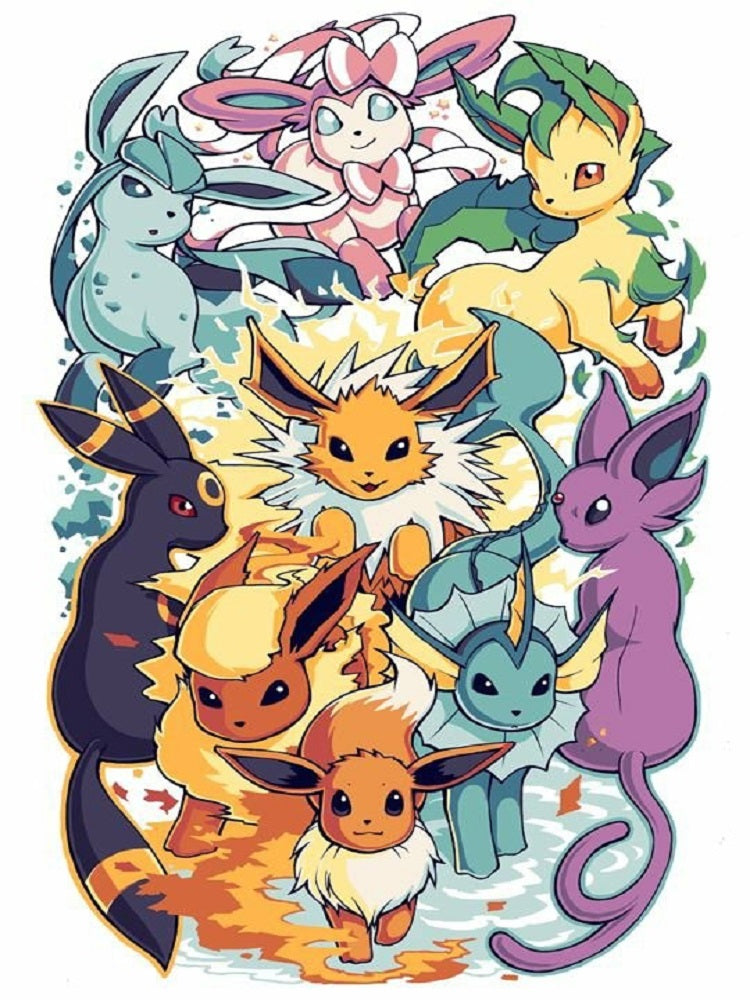 Pok¨¦mon Eevee - Full Round Drill Diamond Painting 30*50CM