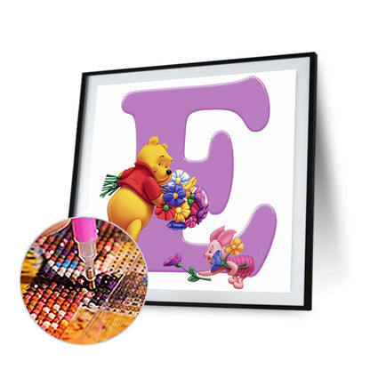 Pooh Letter E - Full Round Drill Diamond Painting 30*30CM