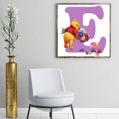 Pooh Letter E - Full Round Drill Diamond Painting 30*30CM