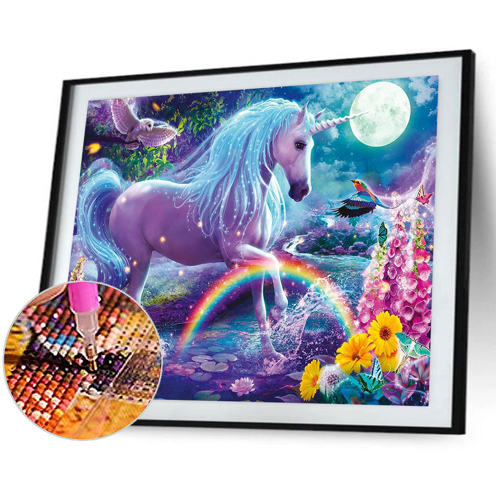 Rainbow Unicorn - Full Round Drill Diamond Painting 40*30CM