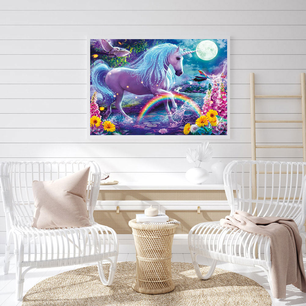 Rainbow Unicorn - Full Round Drill Diamond Painting 40*30CM