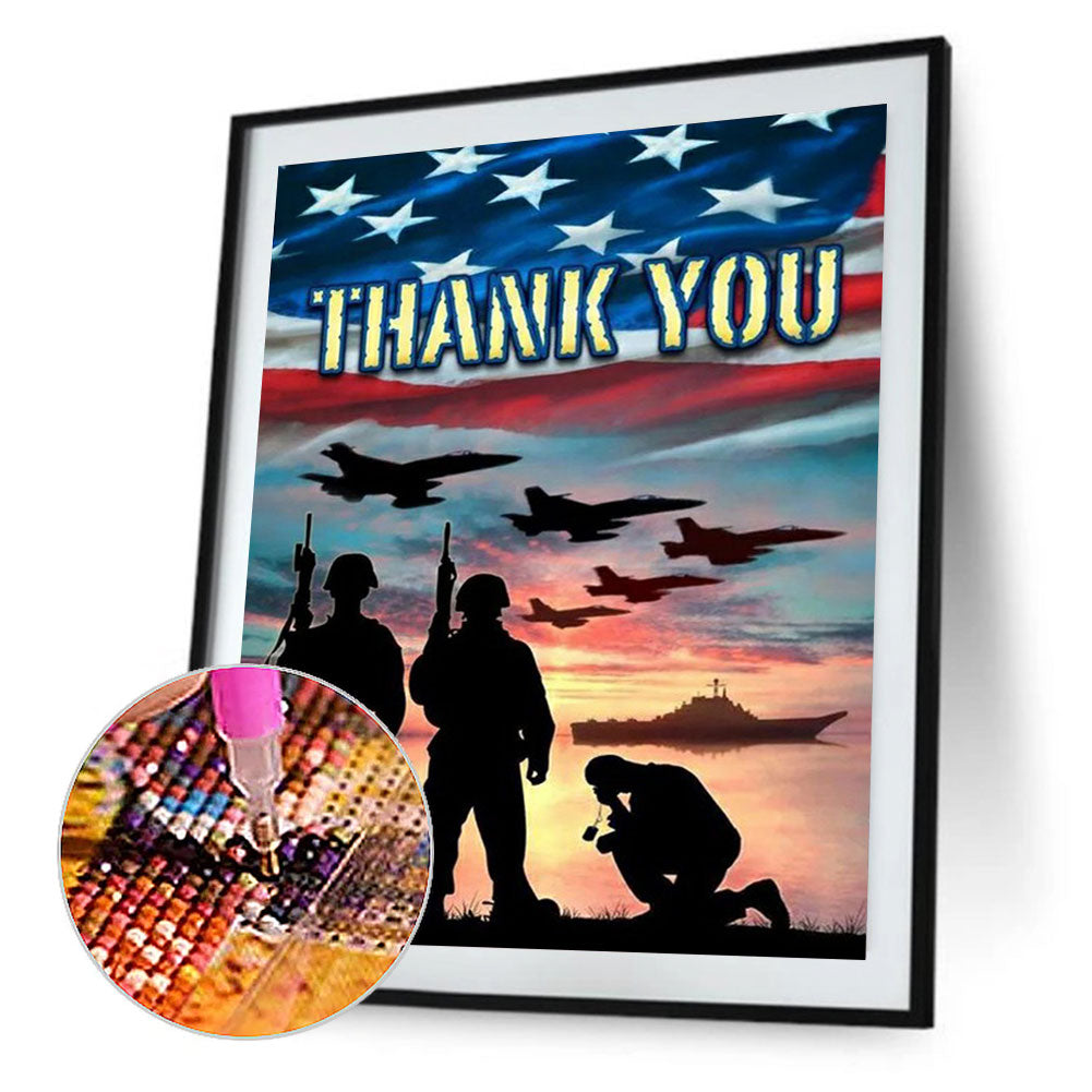 American Soldier Poster - Full Square Drill Diamond Painting 50*60CM