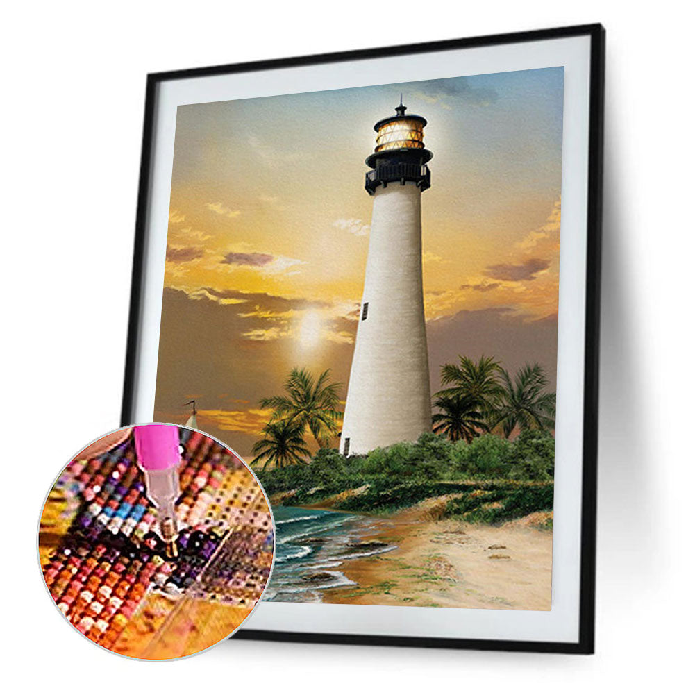 Seaside Lighthouse - Full Round Drill Diamond Painting 40*50CM