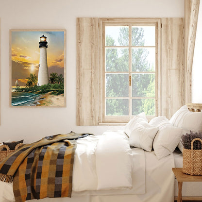 Seaside Lighthouse - Full Round Drill Diamond Painting 40*50CM