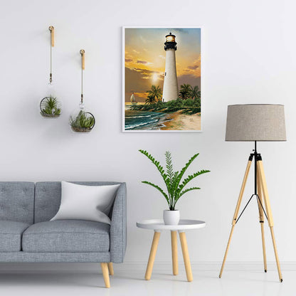 Seaside Lighthouse - Full Round Drill Diamond Painting 40*50CM